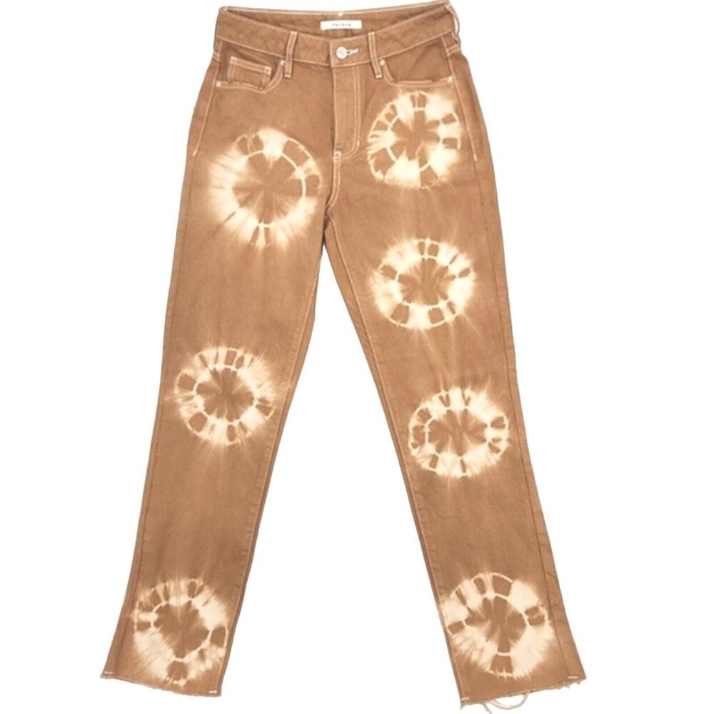 Pacsun Jeans Womens Size 25 Brown White Eco Tan Spiral Tie  Dye Mom Relaxed Fit